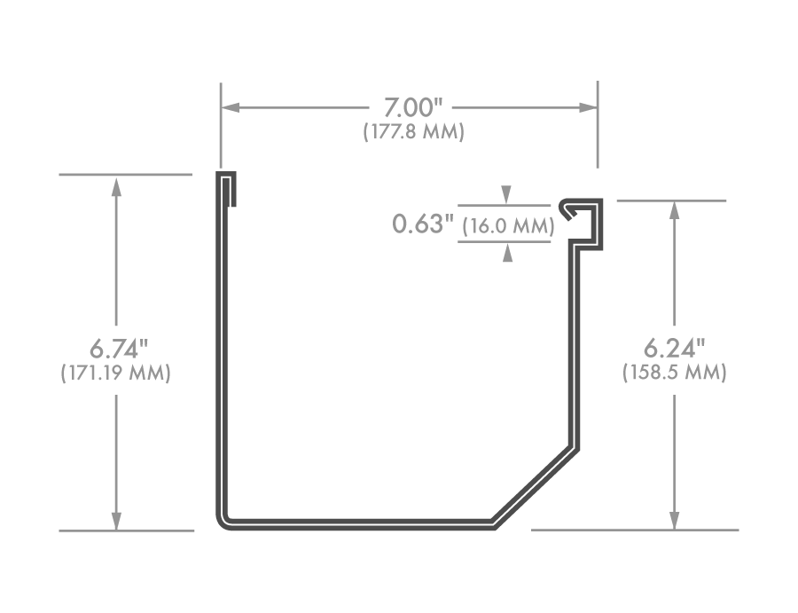 7 in gutter profile